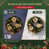 60cm Pre-Lit Christmas Wreath LED Garlands Gold Flowers Pinecones Decor