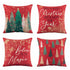 Jingle Jollys Christmas Cushion Covers Set of 4 Pillow Covers 45x45cm with 4 Cute Patterns Red