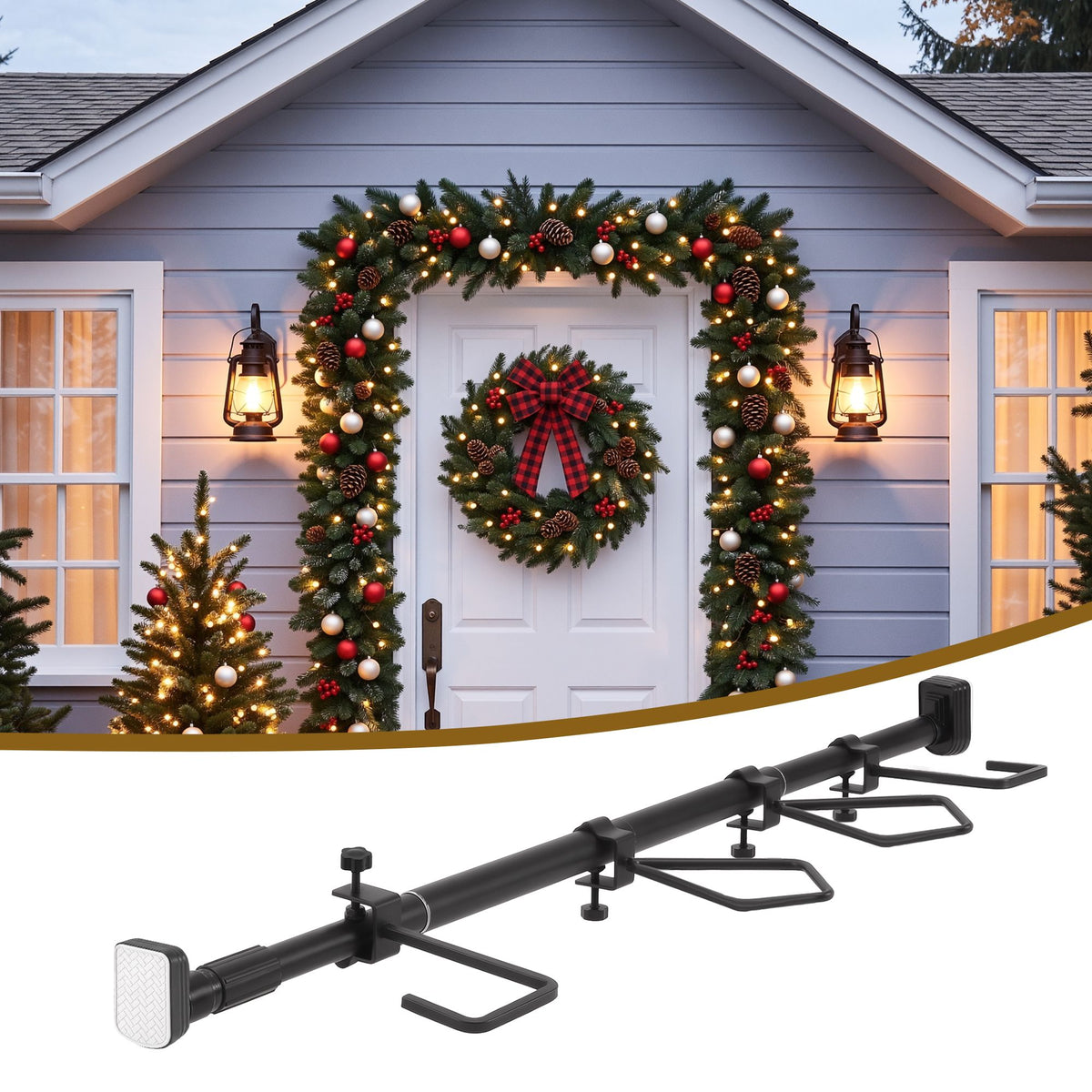 Christmas Garland Hook Hanger Wreath Fits 85-125CM Door No Drill
