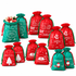 Jingle Jollys 12PCS Christmas Gift Bags Reusable Drawstring Candy Treats Bags 2 Sizes