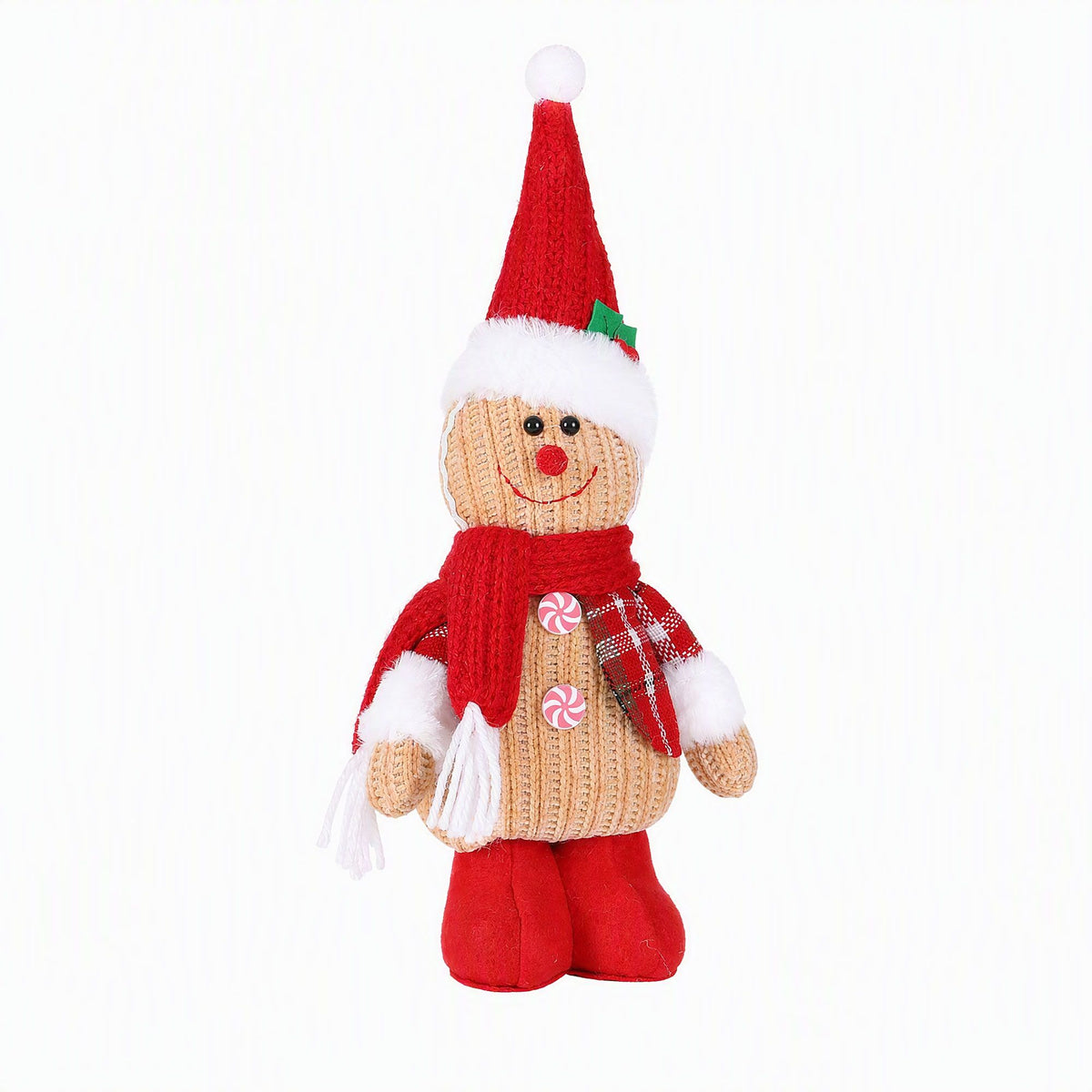 Christmas Gingerbread Man Standing Ornament Knitted Christmas Indoor Decor