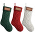 Jingle Jollys 3PCS Personalized Christmas Stockings with Leather Patches 16 Inch Knitted Solid Colour Xmas Decor For Fireplace Mantel, Christmas Tree, Home Decoration & Holiday Party Displays