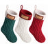 3PCS Personalized Christmas Stockings Leather Patches Contrast Colour Set