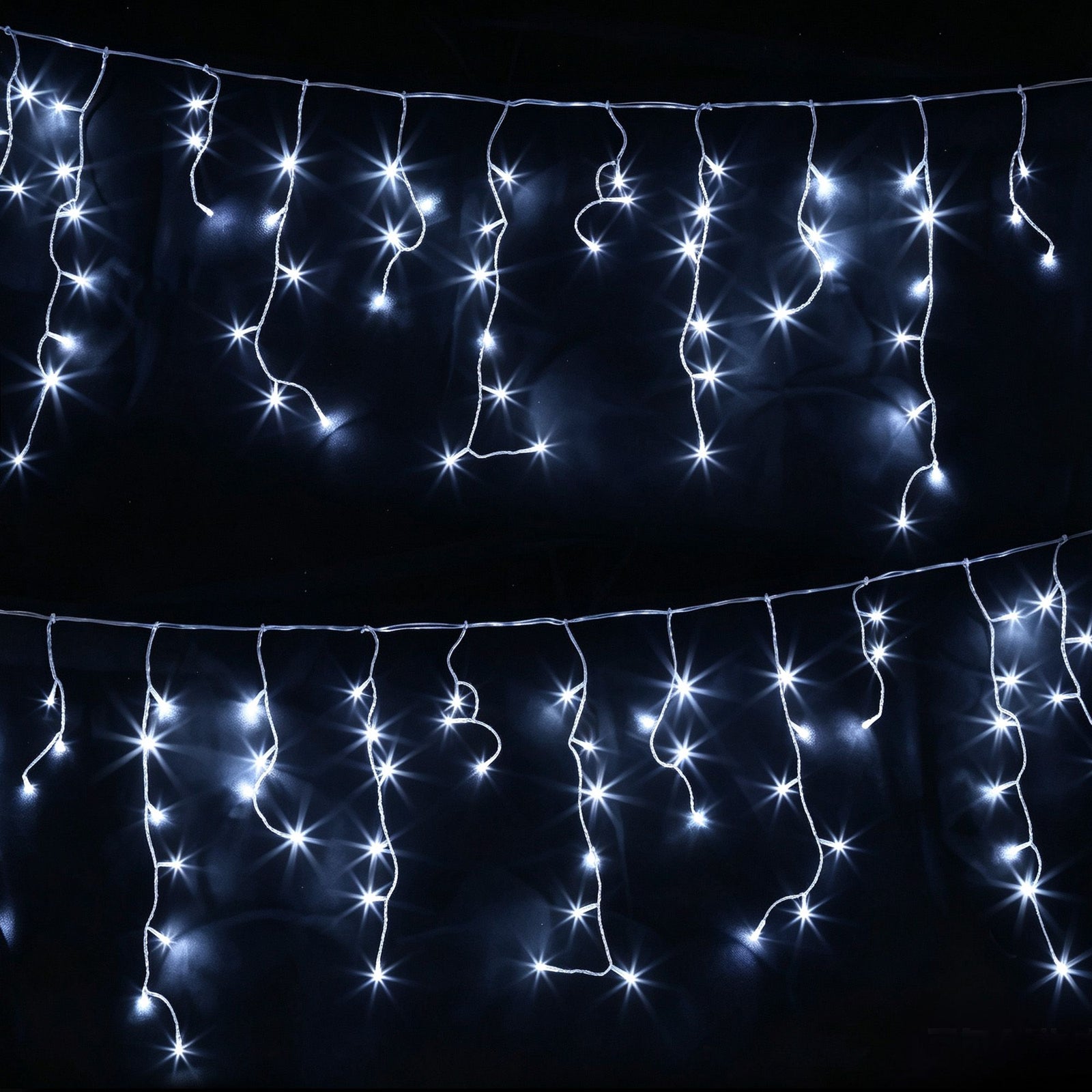 Jingle Jollys 32M Christmas Lights Solar Icicle String Lights 960 LED Cool White