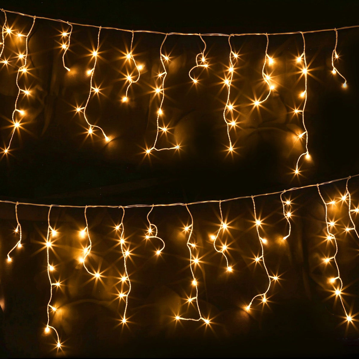 32M Christmas Icicle String Lights 960 LED Warm White 8 Modes Solar Powered
