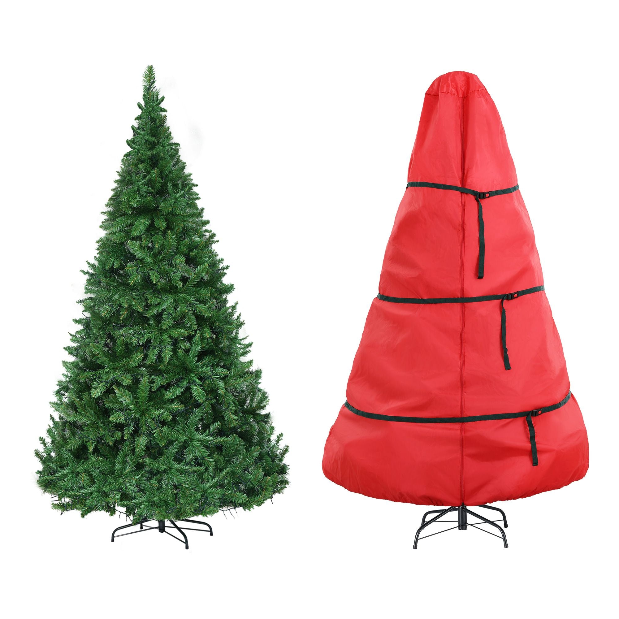 Jingle Jollys 2.4m Pre-Lit Christmas Tree 1488 LED, 8 Light Modes & Storage Bag