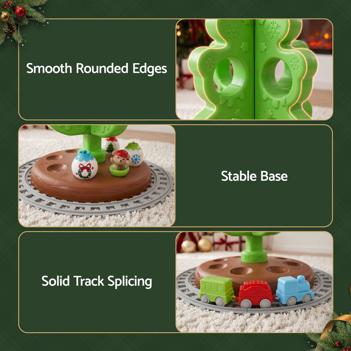 Toddler First Christmas Tree Mini Xmas Tree Toy Set with Train