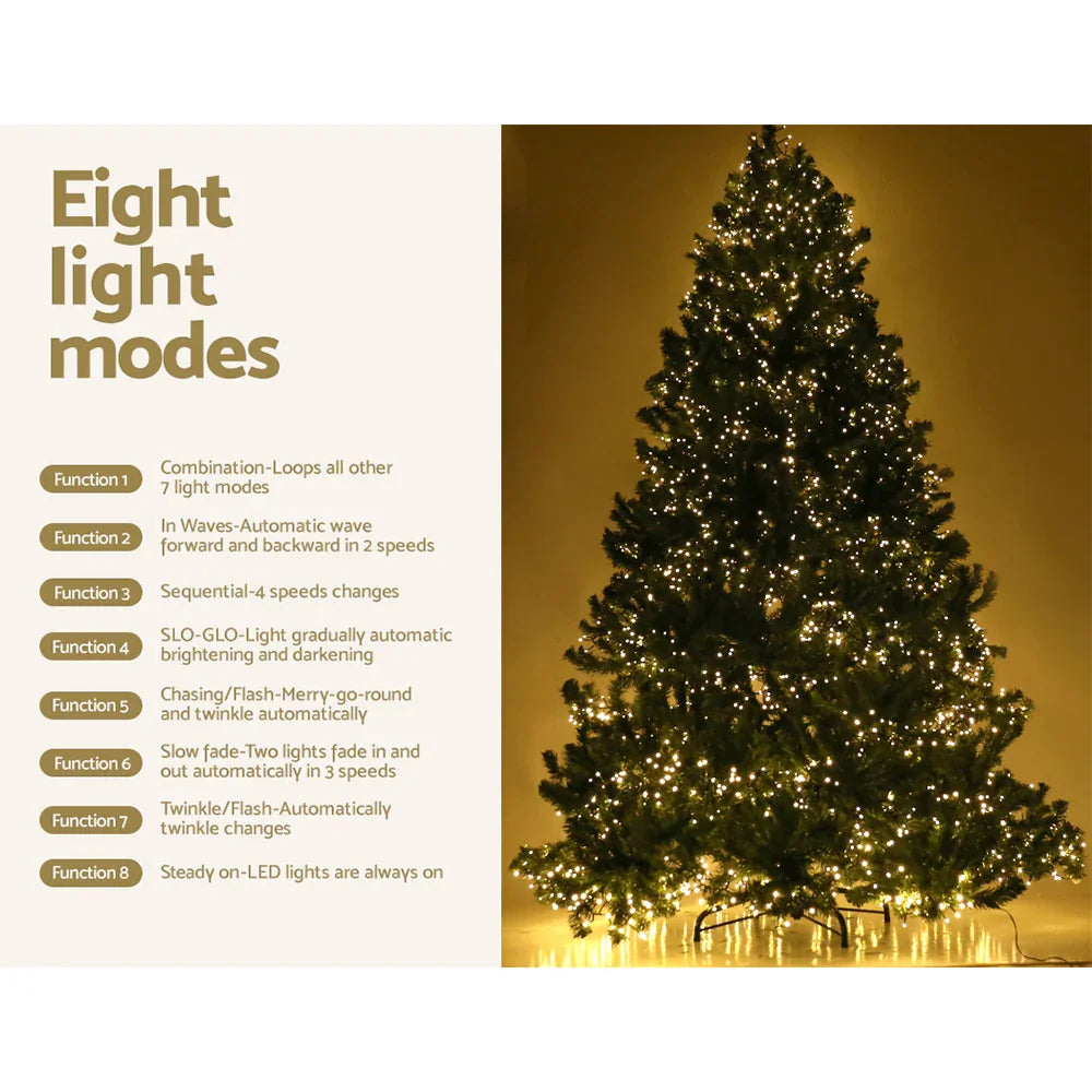 7FT Pre Lit Christmas Tree 3000 LED Warm White Spruce Tree with Stand