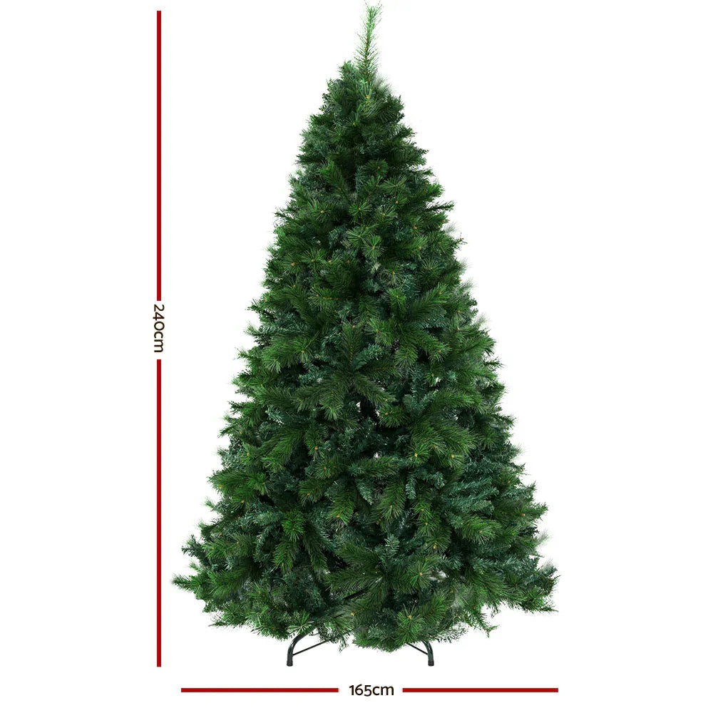 8FT Artificial Christmas Tree Green Pine 240cm PVC Holiday Tree