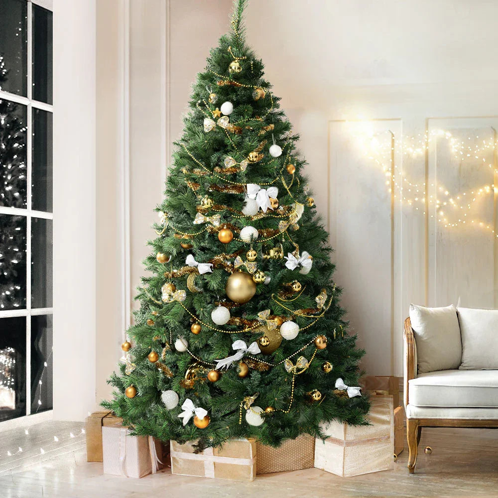 8FT Artificial Christmas Tree Green Pine 240cm PVC Holiday Tree