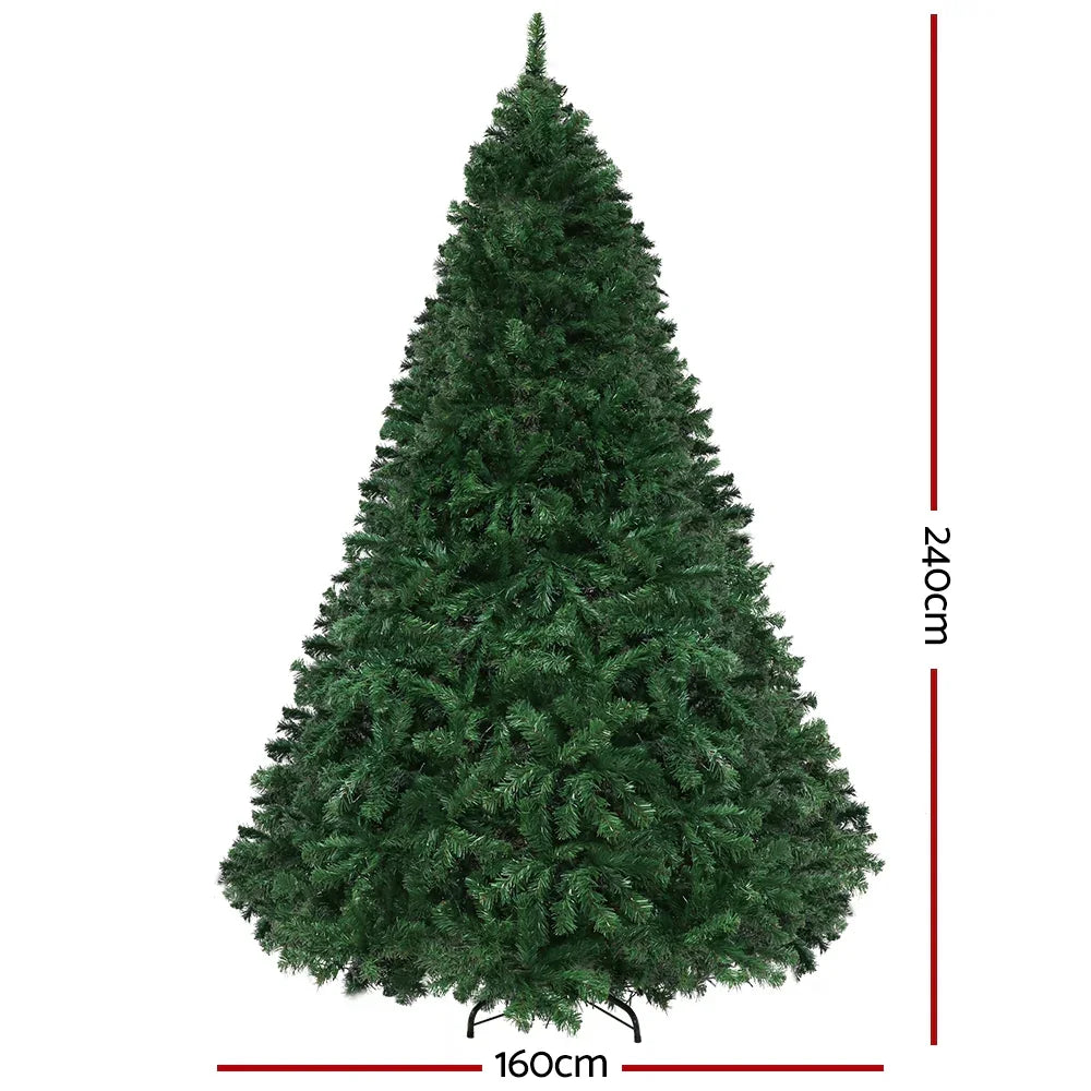 8FT Pre Lit Christmas Tree 3190 LED Multi Colour Fir Tree