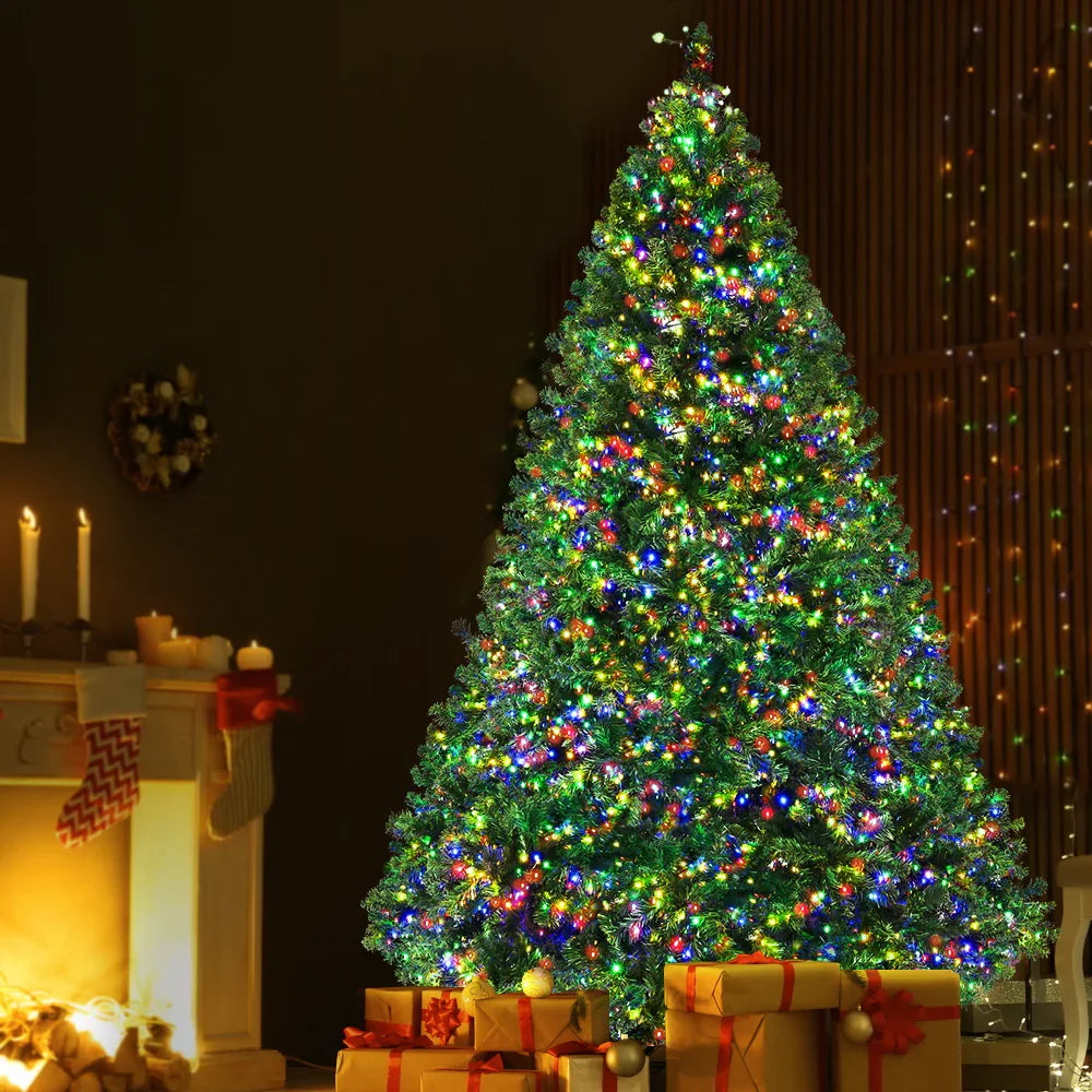 8FT Pre Lit Christmas Tree 3190 LED Multi Colour Fir Tree