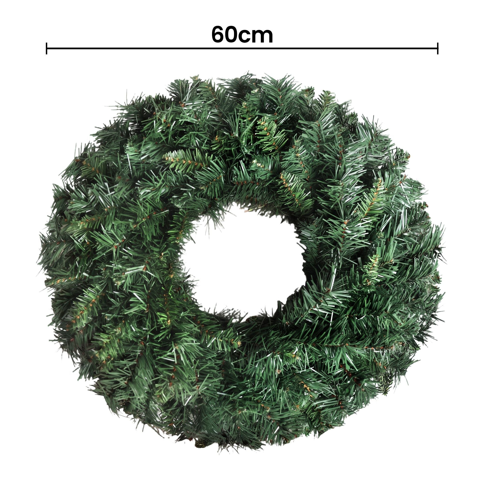 Christmas Wreath 60cm Artificial Green Garland Door Decoration 420 Tips Xmas Bush