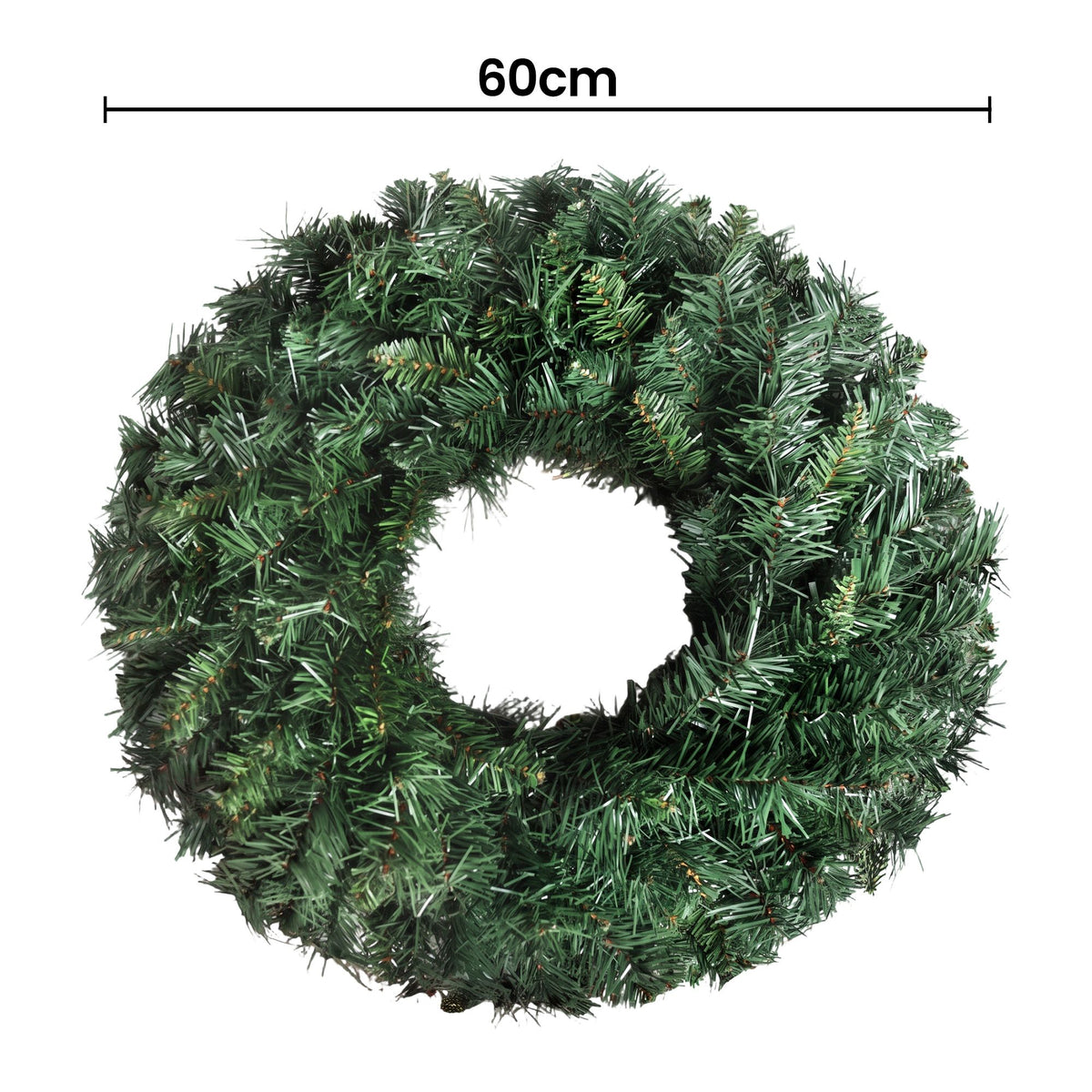 Christmas Wreath 60cm Artificial Green Garland Door Decoration 420 Tips Xmas Bush