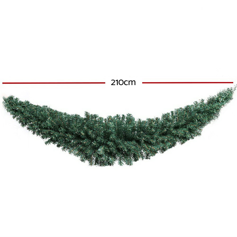 Jingle Jollys 2.1m Green Christmas Garland 480 Tips Xmas Mantel Stair Door Decor