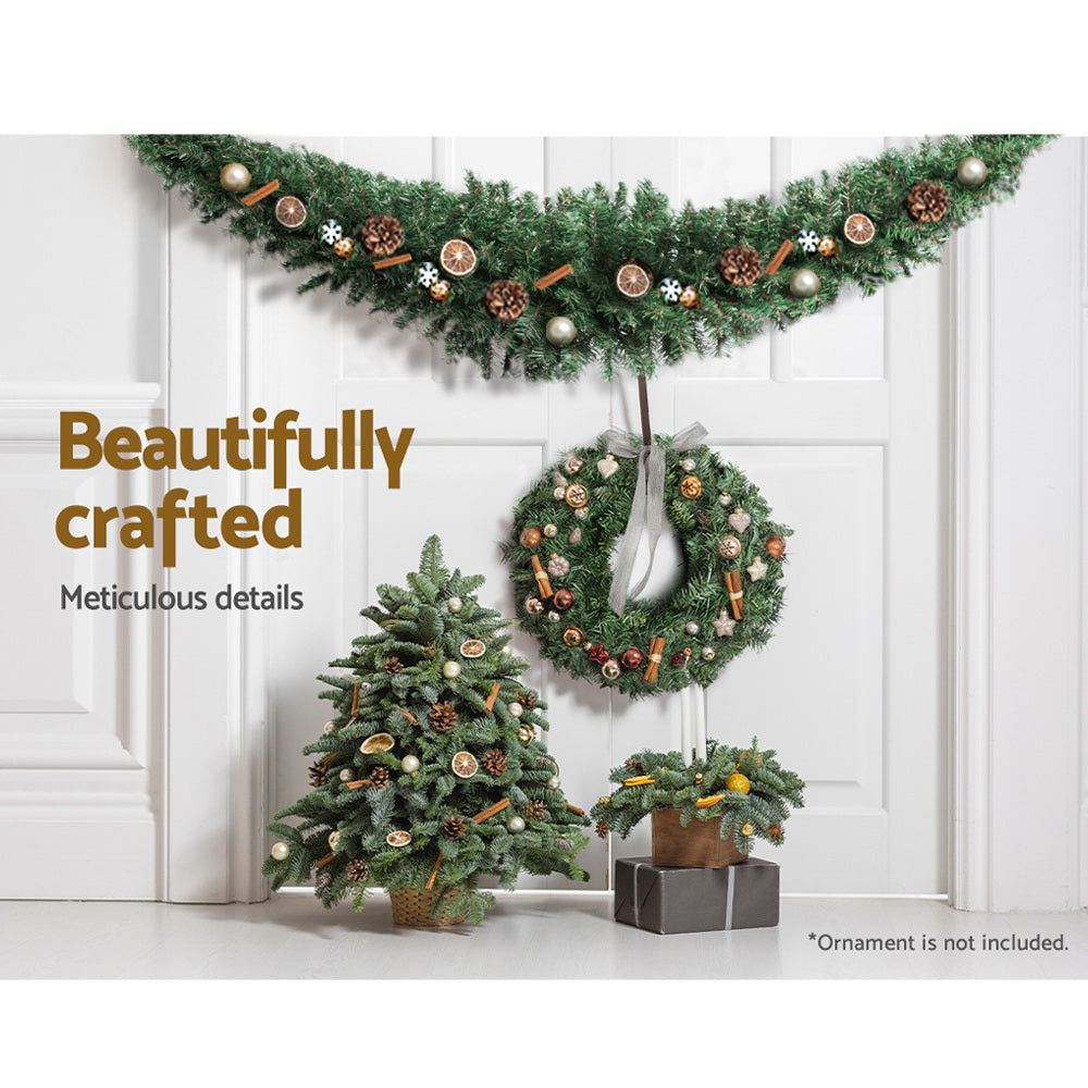 Jingle Jollys 2.1m Green Christmas Garland 480 Tips Xmas Mantel Stair Door Decor