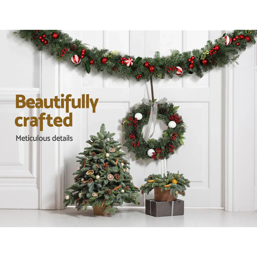 2.7m Christmas Garland with Berries Pinecones Baubles Xmas Party Decor