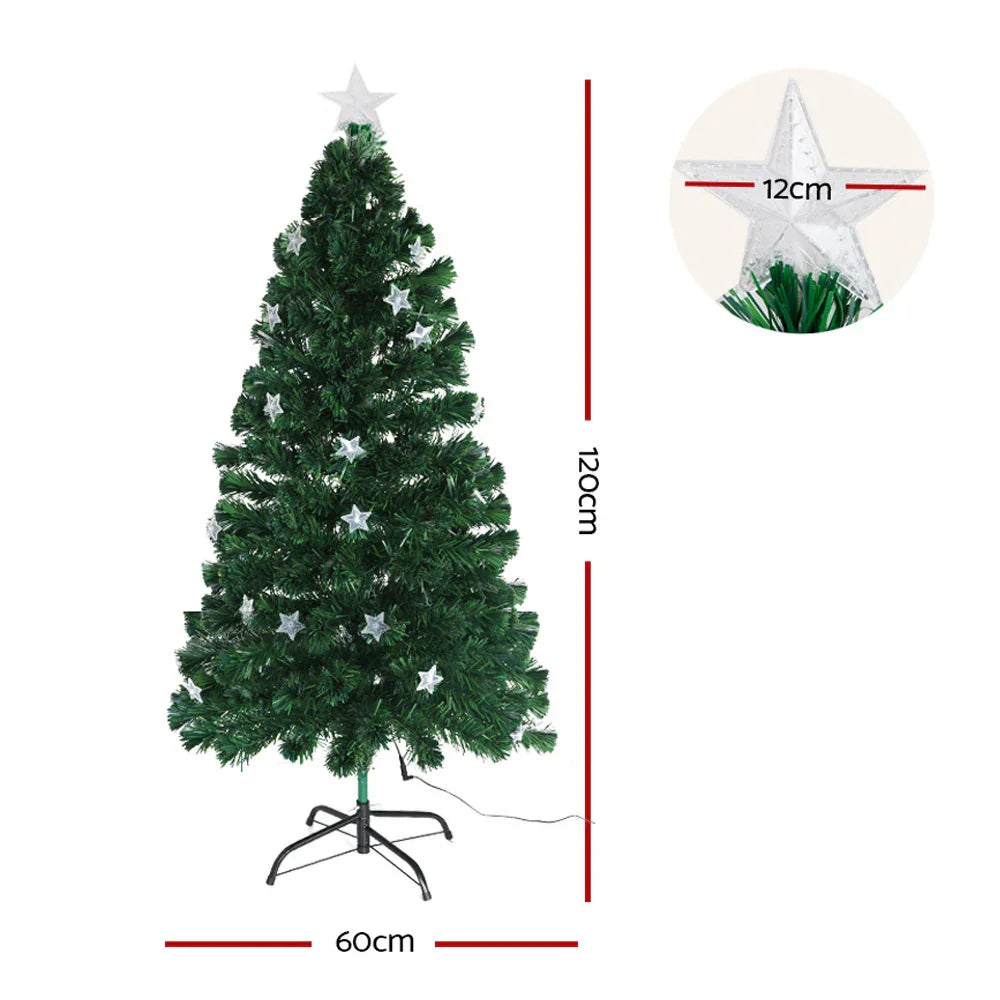 4FT Fibre Optic LED Christmas Tree Multi Colour Pre Lit Tree