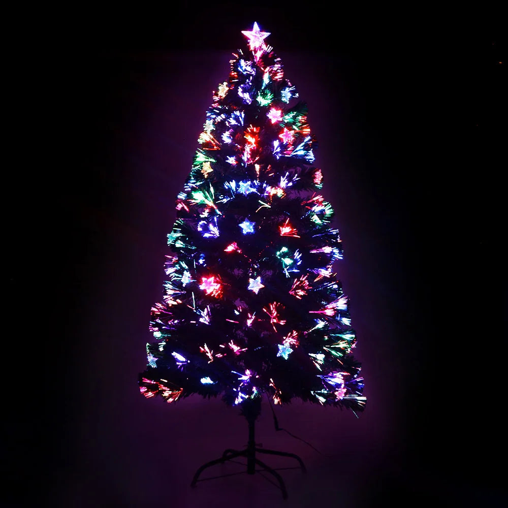 5FT Fibre Optic LED Christmas Tree Multi Colour Pre Lit Tree Star Topper
