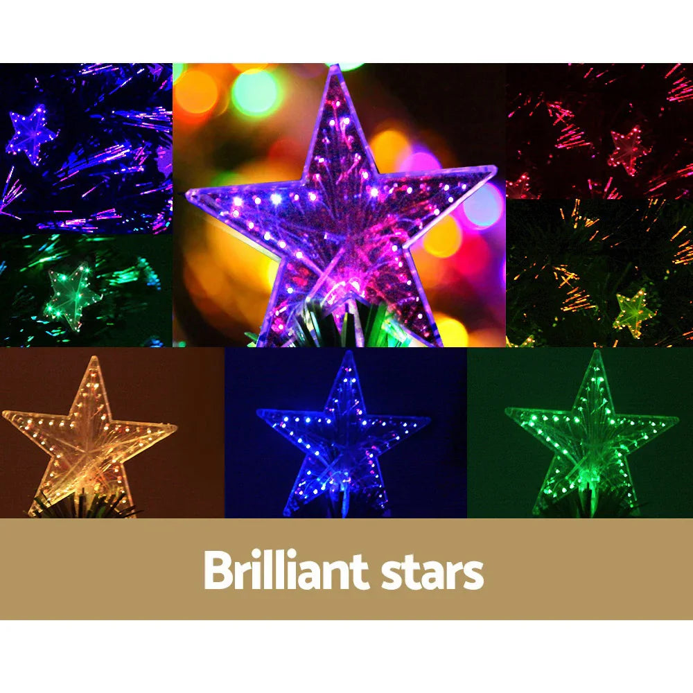5FT Fibre Optic LED Christmas Tree Multi Colour Pre Lit Tree Star Topper