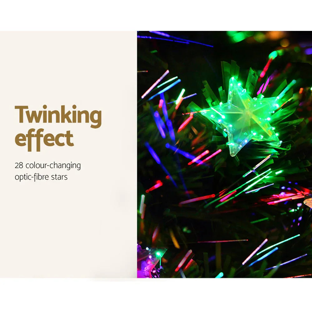 5FT Fibre Optic LED Christmas Tree Multi Colour Pre Lit Tree Star Topper