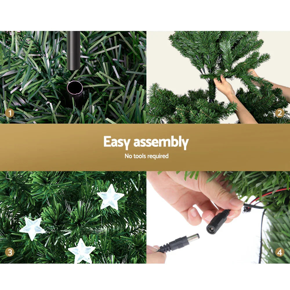 6FT Fibre Optic Christmas Tree LED Multi Colour Lights Decor