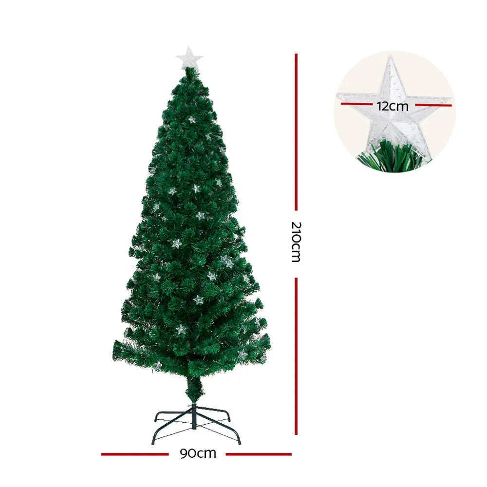 7FT Fibre Optic Christmas Tree LED Multi Colour Lights Decor