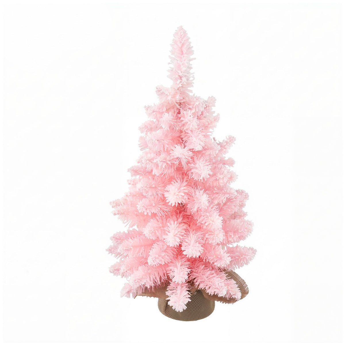60cm Flocked Pink Tabletop Christmas Tree, Pre-Assembled