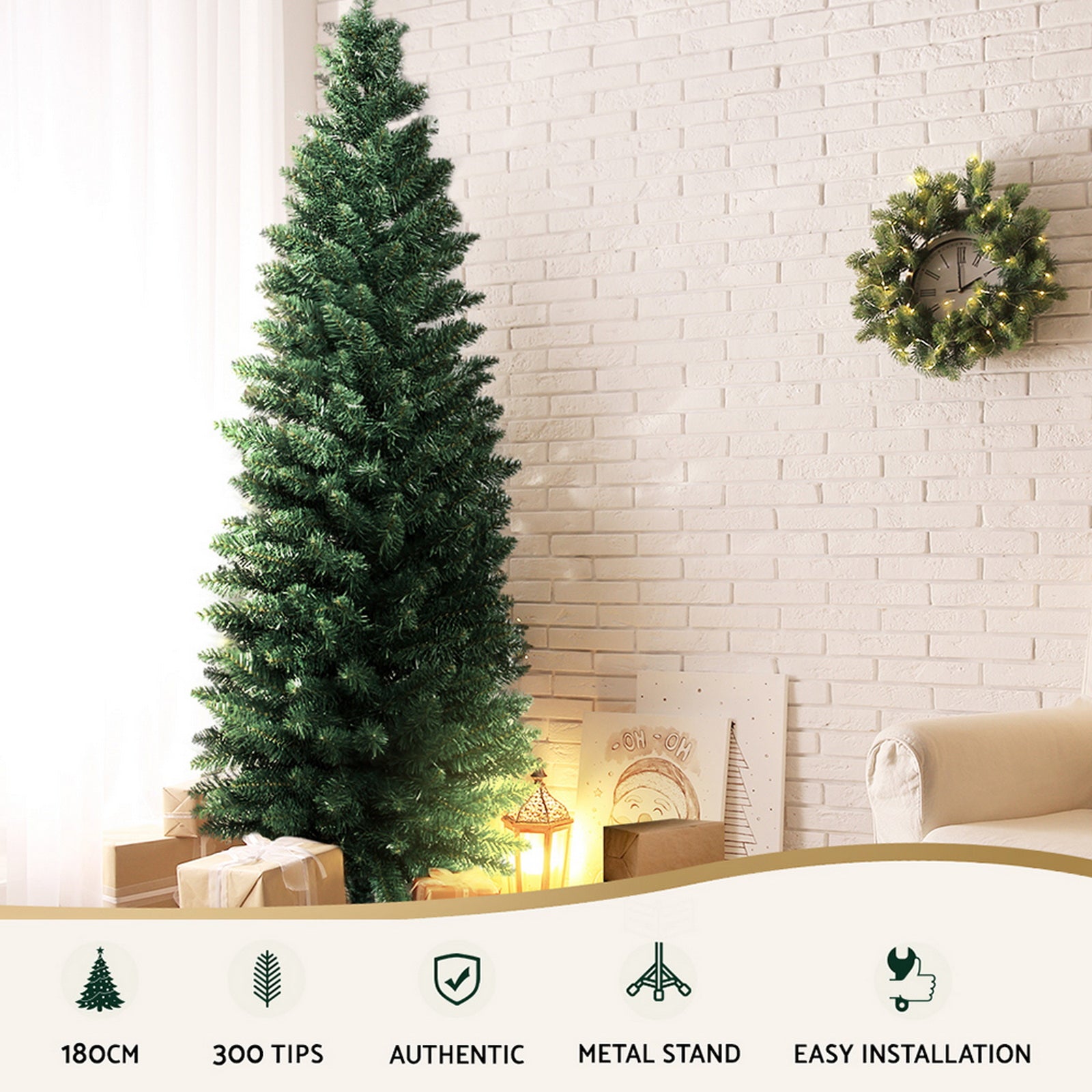 Christmas Tree 1.8m Xmas Tree Decorations Green 300 Tips