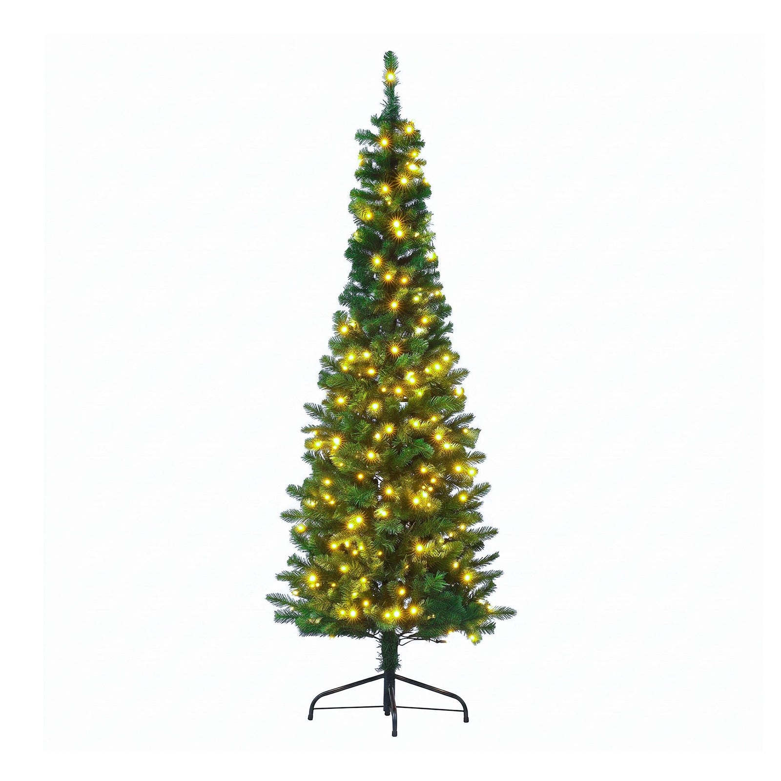 1.8m Pre-Lit Christmas Tree Slim Pencil Xmas Tree Corner Tree
