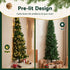 1.8m Pre-Lit Christmas Tree Slim Pencil Xmas Tree Corner Tree