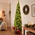1.8m Pre-Lit Christmas Tree Slim Pencil Xmas Tree Corner Tree