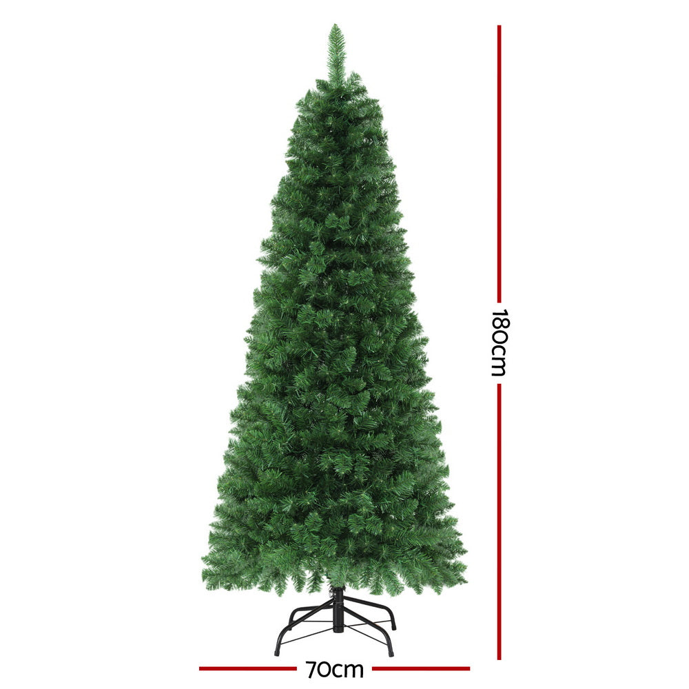 Jingle Jollys 1.8m Pre-Lit Christmas Tree 200 Multi Colour LED 8 Modes Remote