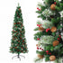 2.1m Artificial Slim Christmas Tree Pine Cone Berry Decor Corner