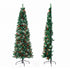 2.1m Artificial Slim Christmas Tree Pine Cone Berry Decor Corner