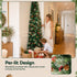 2.1m Artificial Slim Christmas Tree Pine Cone Berry Decor Corner