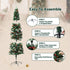 2.1m Artificial Slim Christmas Tree Pine Cone Berry Decor Corner