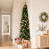 2.1m Artificial Slim Christmas Tree Pine Cone Berry Decor Corner