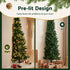 2.4m Pre-Lit Christmas Tree Slim Pencil Corner Tree 280 LED Green