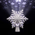 Christmas Tree Topper Lighted 360° Rotating Snowflake Projector Silver Glitter