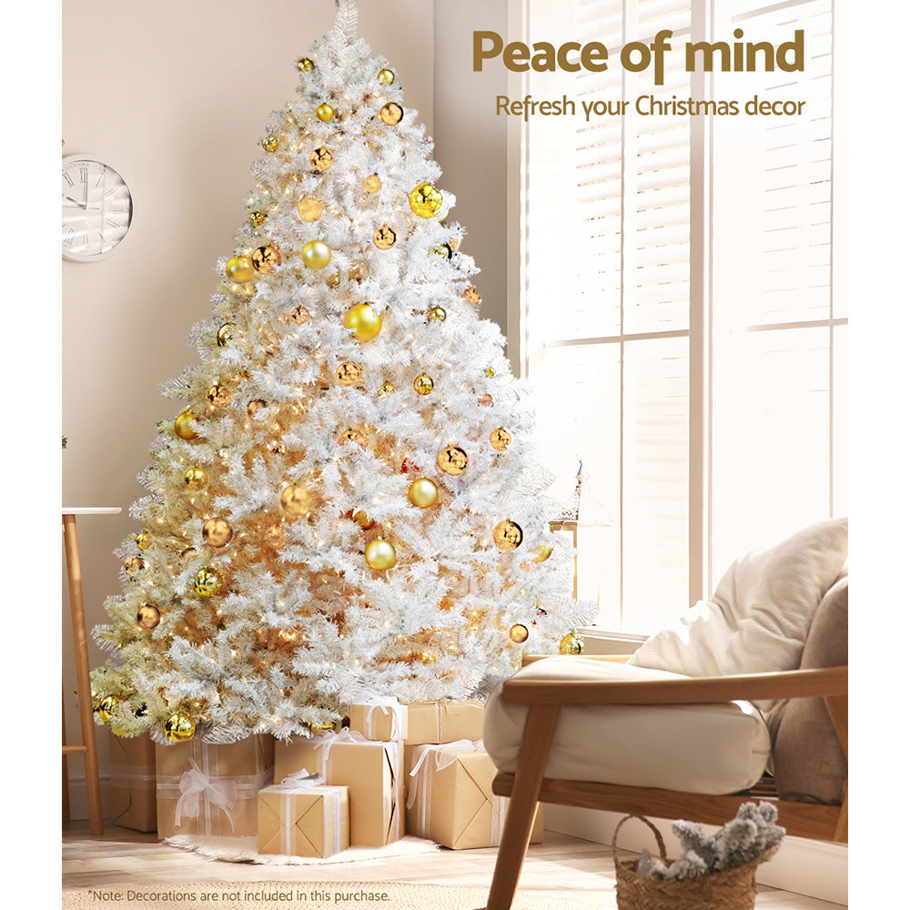 Christmas Tree 2.1m 1000 White Tips Xmas Tree Decorations