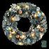 60cm Snowy Christmas Wreath with LED Lights Pinecones Baubles Xmas Door Decor