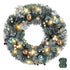 60cm Snowy Christmas Wreath with LED Lights Pinecones Baubles Xmas Door Decor