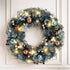 60cm Snowy Christmas Wreath with LED Lights Pinecones Baubles Xmas Door Decor