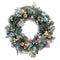 60cm Snowy Christmas Wreath with LED Lights Pinecones Baubles Xmas Door Decor