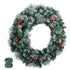 60cm Christmas Wreath LED Lights Snowy Berries Garland Party Decor