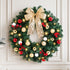 Christmas Wreath 60CM LED Garland Berries Bow Baubles Xmas Decor