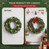 60cm Pre-Lit Christmas Wreath Garlands Warm White LED Door Wreath Decor