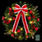60cm Pre-lit Christmas Wreath Garlands LED Light Front Door Decor Bow Set