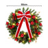 60cm Pre-lit Christmas Wreath Garlands LED Light Front Door Decor Bow Set